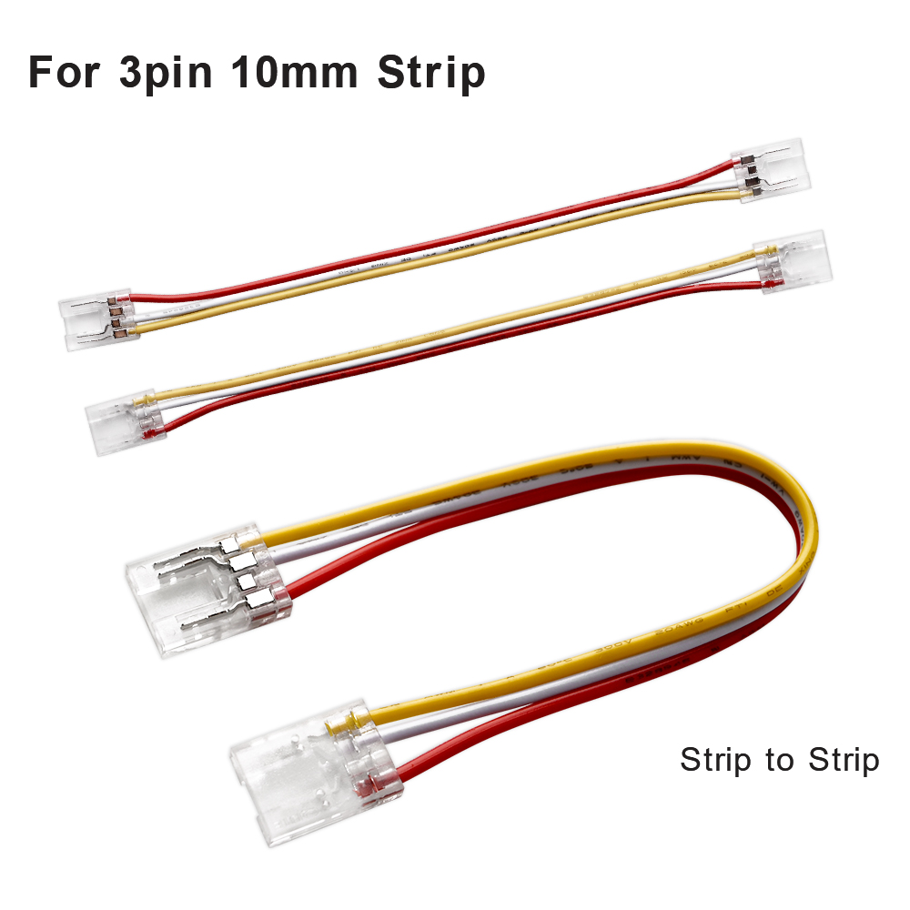 5pcs Solderless LED Connector Transparent for 2pin 3pin 4pin 5pin 6pin FOB COB DIM RGBW RGB CCT SMD LED Strip: Silver