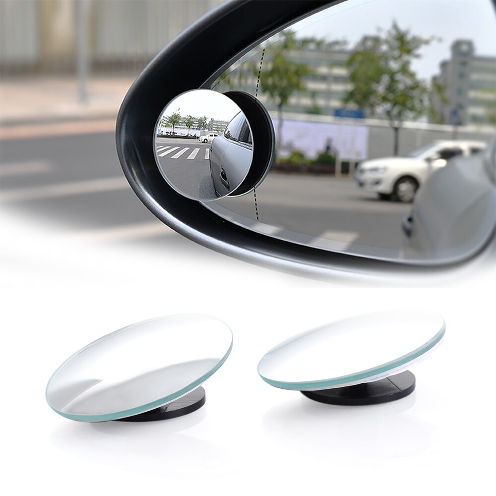 2pcs 360 Degree Rotable Rimless Universal wide angle Round blind spot mirror Car Rearview Convex Mirror for parking safety