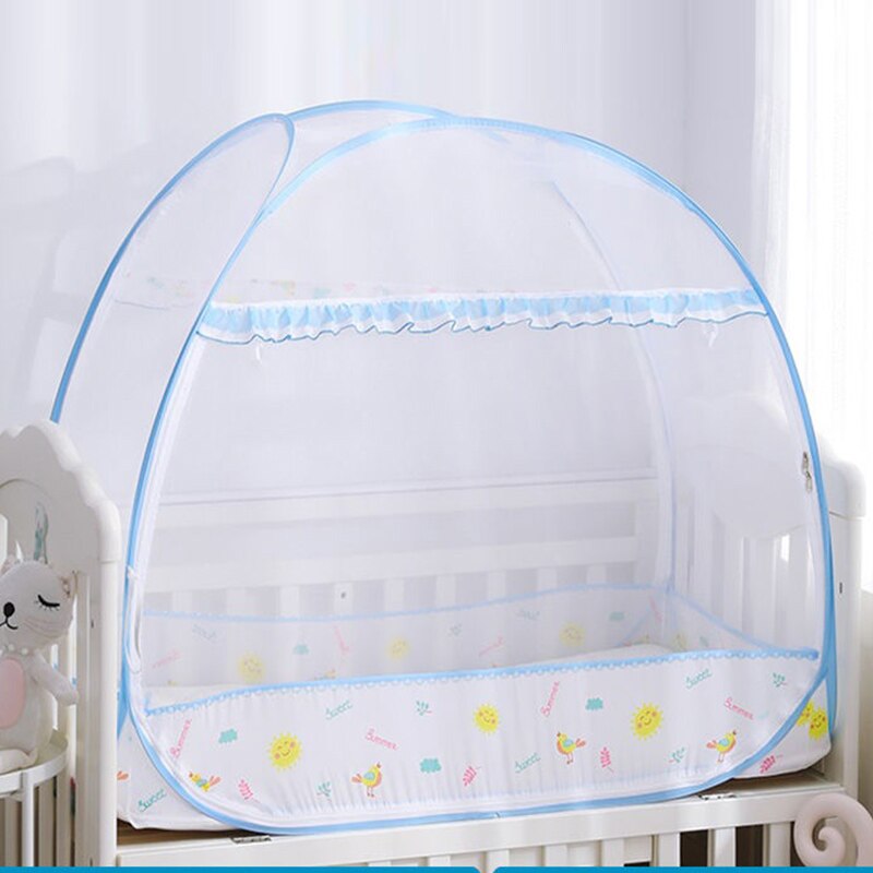 Wieg Klamboe Yurt Kinderen Muskietennetten Tent Cover Vouwen Kids Luifel Multifunctionele Babybedje Camping Tenten Chambre enfant: Blue 60x120x100cm