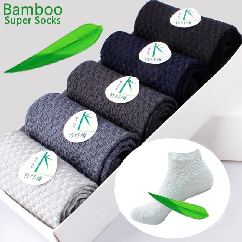 10 par/lot bambu strumpor herr andas antibakteriella korta strumpor herr business casual strumpor fyra säsonger storlek 38-43 euro