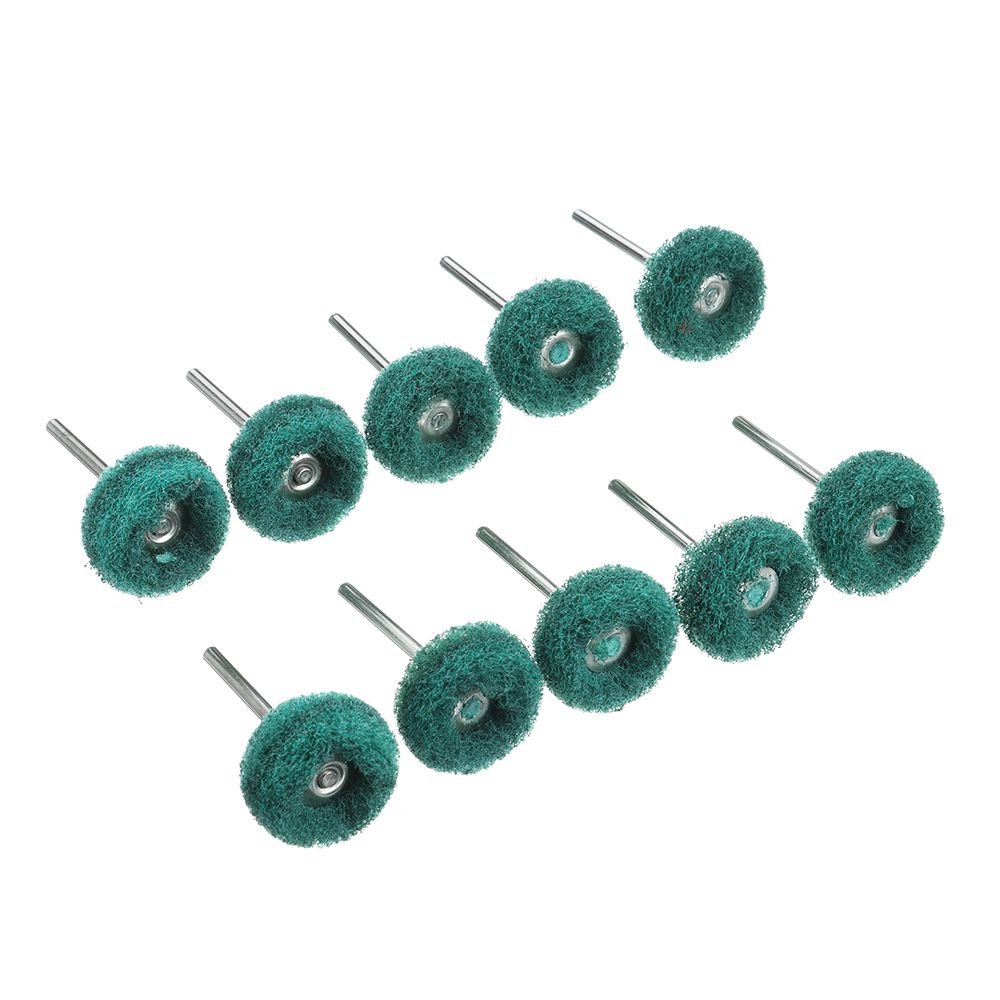 Mini cepillo abrasivo para taladro, rueda de pulido de nailon con vástago de 3mm para herramienta rotativa Dremel, juego de accesorios, 10 unids/paquete