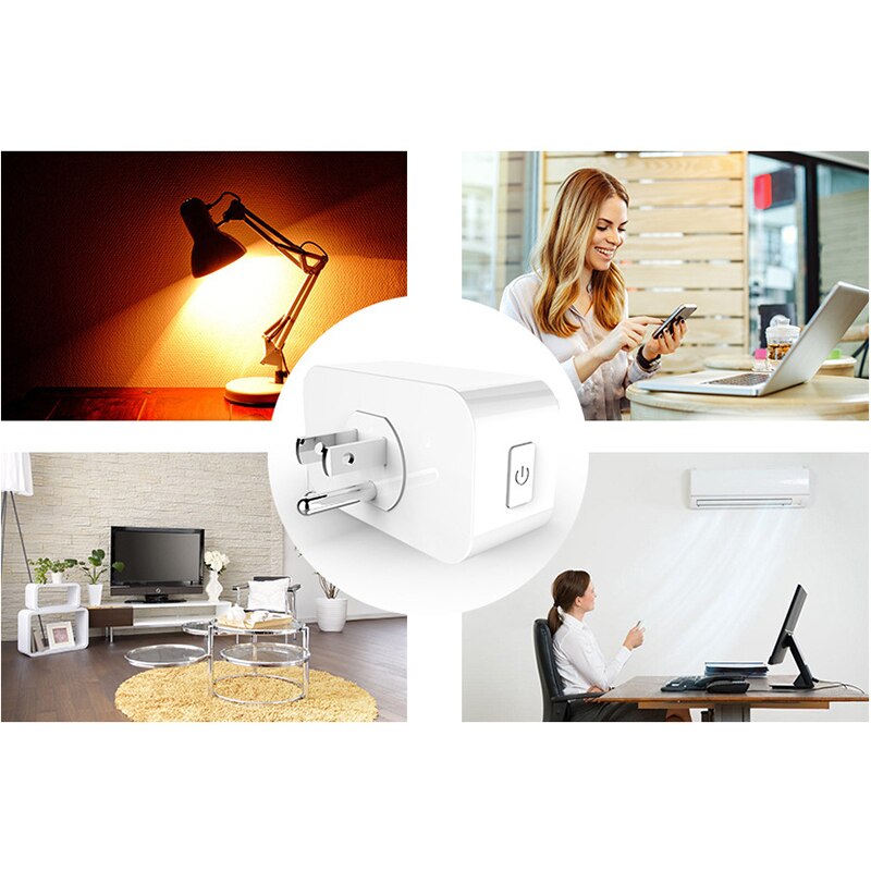 16A WiFi Smart Switch Socket US Plug Electrical Adaptors Smart Home Household Wall Household Switches With Efamilycloud Tuya