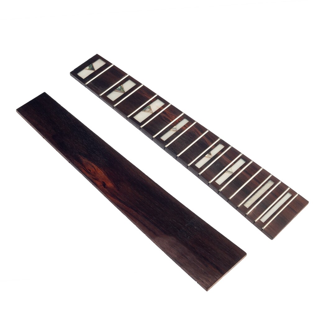 NAOMI DIY Ukulele Fingerboard Replacement Wooden Ukulele Neck Fretboard Solid Rosewood Ukulele Fretboard: 23Inch Shell