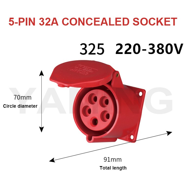 4-Core Pins 16A/32A Waterproof Industrial Plug Socket Concealed Open Connector Aviation Explosion-proof Male And Female