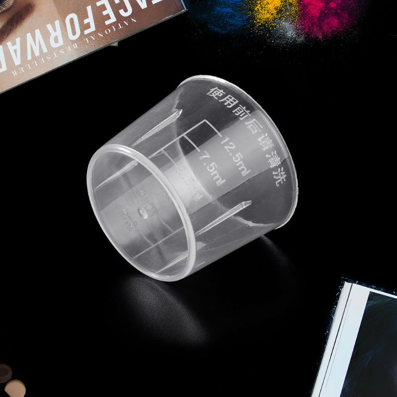 10Pcs 15ml Clear Plastic Measuring Cup Graduated Measure Beaker Measuring Medicine Cups For Lab C5AE