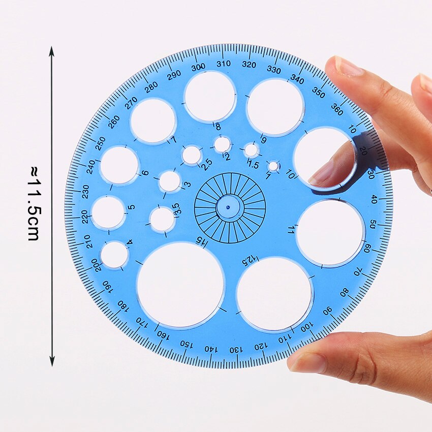 1PC Stationery 360 Degrees Round Ruler Transparent Template Circle Patchwork Foot Office and School Drafting Supplies Rulers