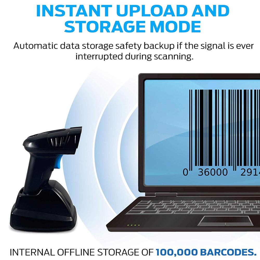 2d qr scanner de código de barras 3 em 1 handheld sem fio automático 1d 2d scanner de código de barras para android iphone ipad windows