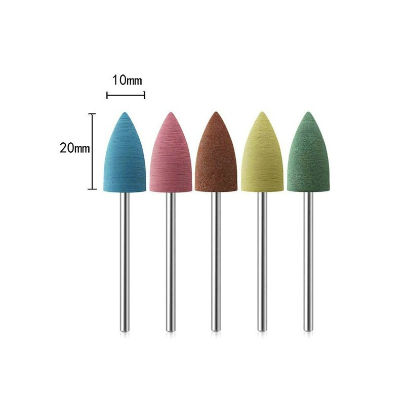 Brocas de unha de silicone de borracha, cabeça grande broca de unha amortecedor moinhos para manicure pedicure ferramentas de limpeza de cutícula removedor de pele