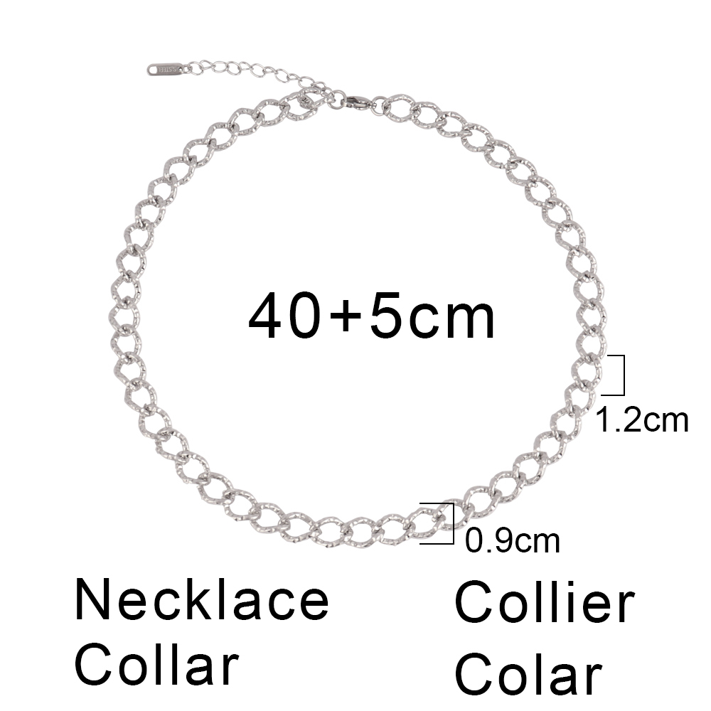 Goudkleurige Dikke Ketting Choker Ketting 316L Roestvrijstalen Halsketting Voor Dames Kettingen Mode Sieraden Feest: Donker Goud