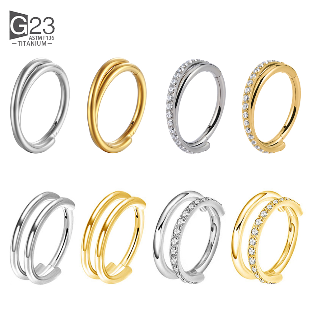 G23 Titanium Implantaat Scharnierende Naadloze Oorbellen Clicker Hoepel Ring Voor Kraakbeen Helix Toren Septum Daith Tragus Schelp