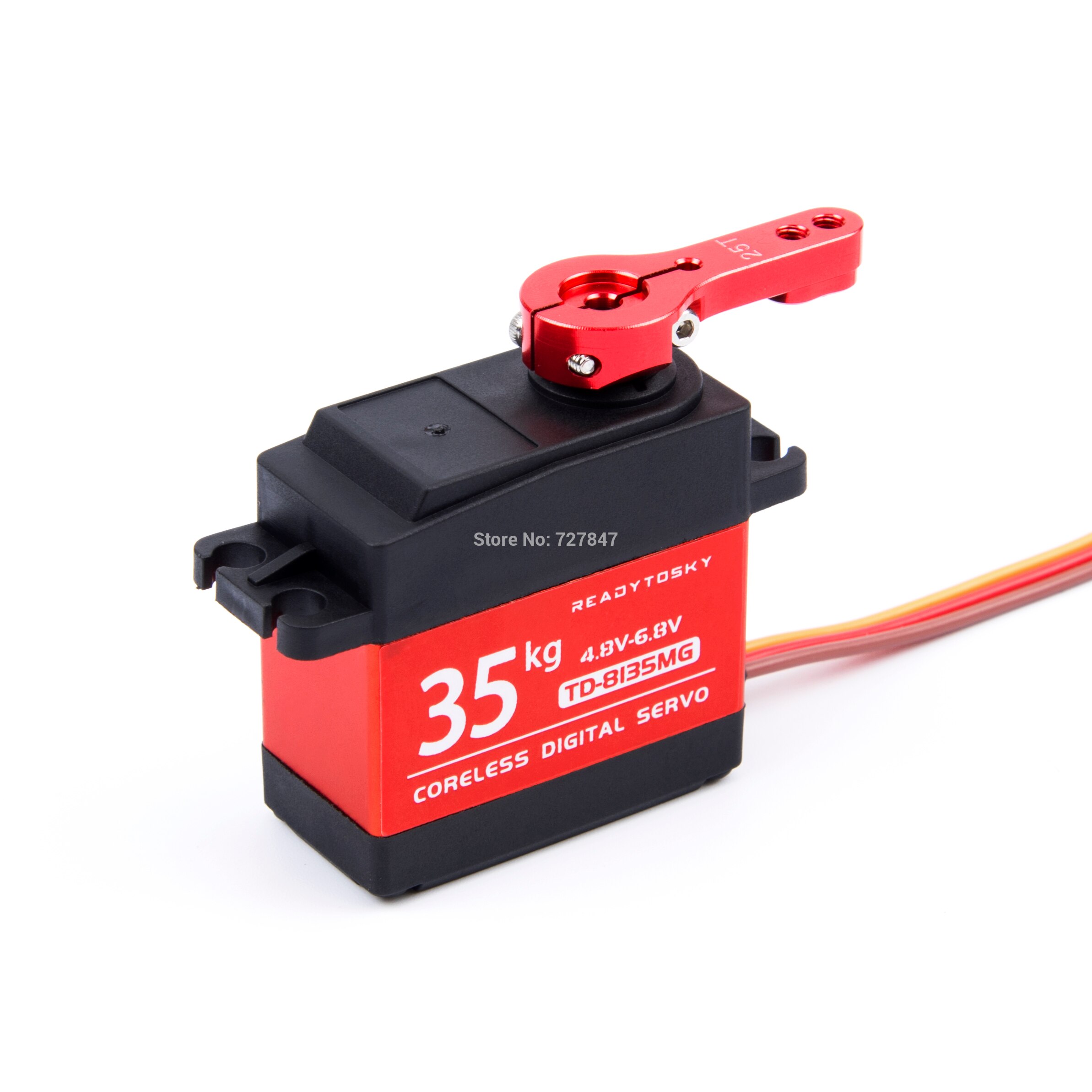 Waterproof 35kg Coreless Servo 180 / 270 Degree Large Torque Digital Aluminium Metal Gears 25T Arm For RC Car