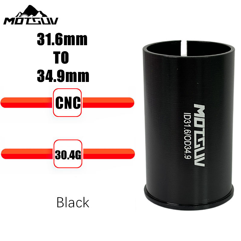MOTSUV Fahrrad Sattelstütze Adapter Legierung Hülse Konvertieren Sattelstütze Rohr Konvertierung Adapter 25,4 27,2 28,6 30,4 30,8 31,6 33,9 34,9mm: Schwarz
