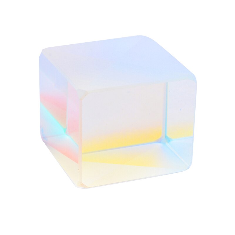 1 pçs cubo prisma 2x2x1.7cm com defeito cruz dicroic espelho combinador divisor decoração módulo transparente vidro óptico