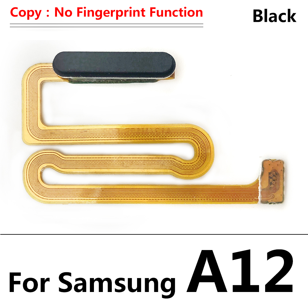 For Samsung Galaxy A12 A125 A125F Home Button Fingerprint Sensor Flex With Power Key Button Flex Cable: A12 Black Copy