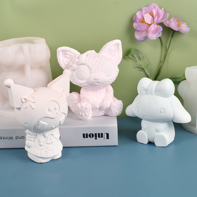 3D Cartoon Animal Candle Silicone Mold for Handmade Chocolate Decoration Gypsum Aromatherapy Soap Resin Candle Silicone Mould