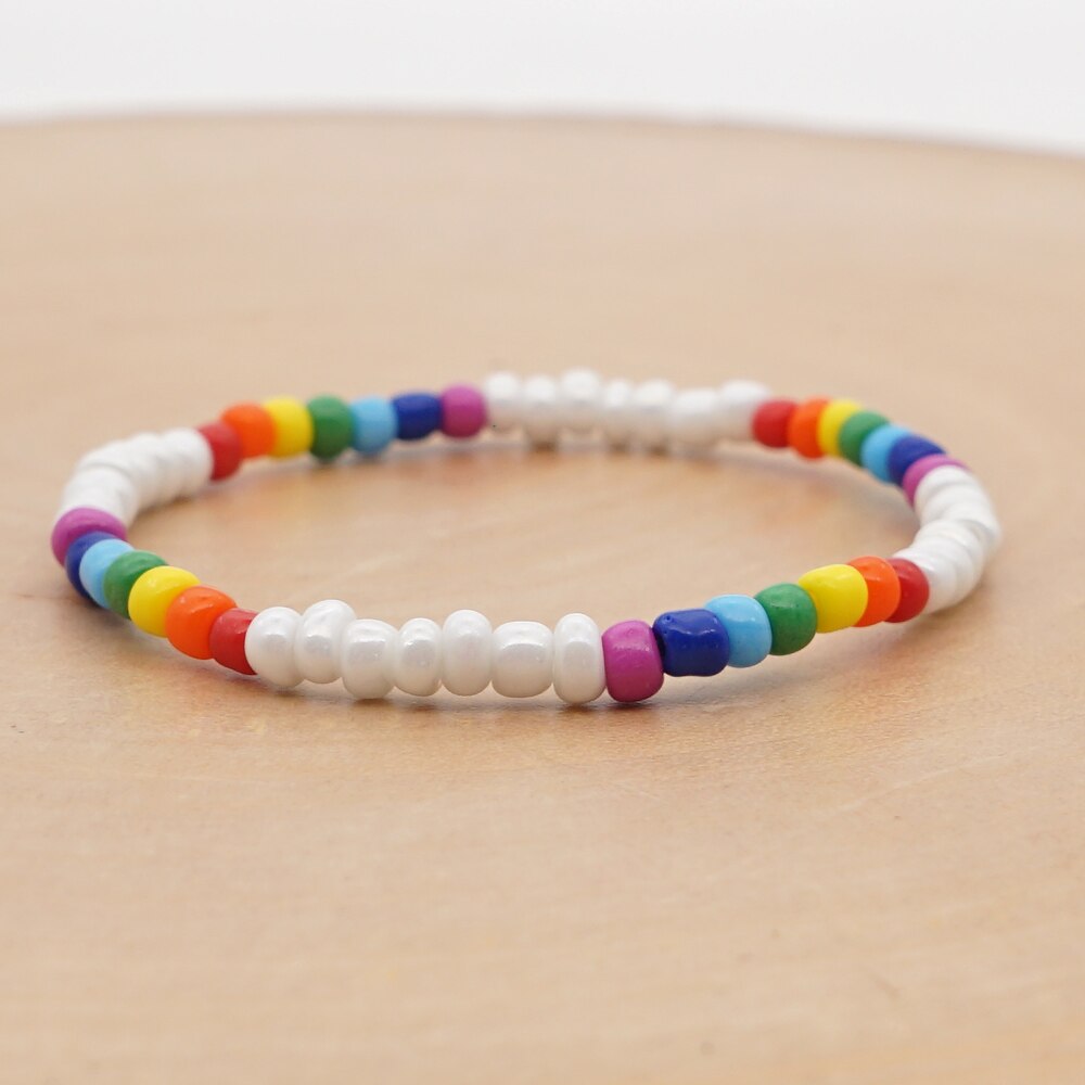 Go2 boho regenboog bohemian zaadkralen armband voor dames zomer handgemaakte sieraden elastische japanse kraal