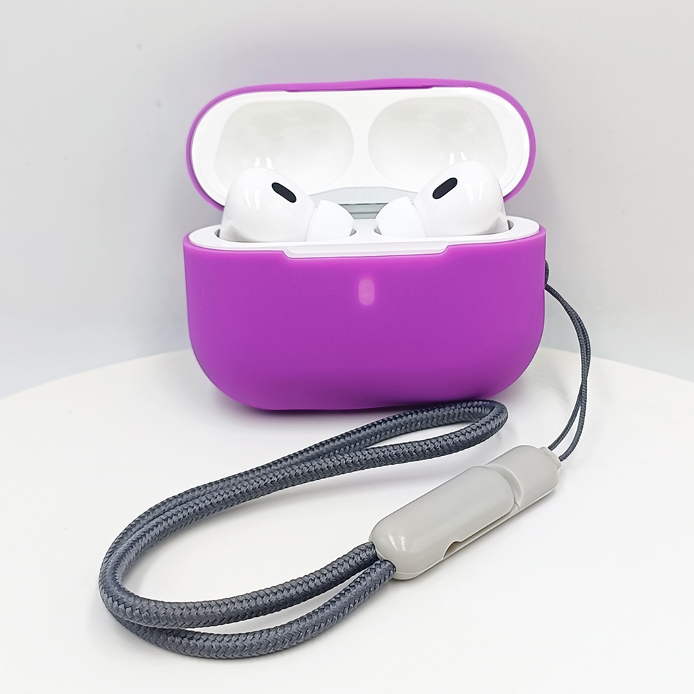 Estuche para Apple Airpods Pro 2 (solo estuche, no incluye auriculares), accesorios para Airpods Pro 2, estuche de silicona para Apple AirPod Pro 2, estuche protector suave para Airpods Pro2: Morado