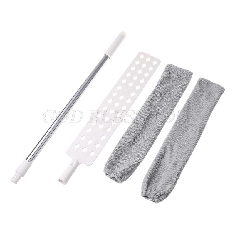 Household Flexible Long Handle Flat Head Mop Reusable Microfibre Duster Sweeping Brush with Cleaning Replacement Cloth: 01