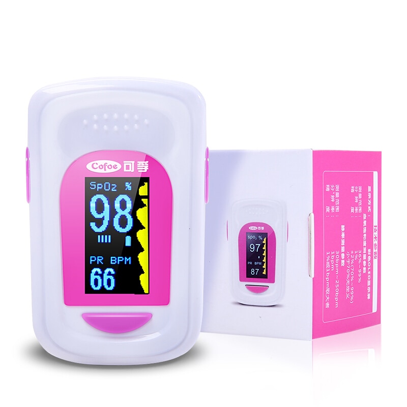 Cofoe Oxímetro de pulso de dedo Oxígeno portátil en la punta de los dedos Monitor de saturación con pantalla OLED de alarma SPO2 PR Oximetro Pulsioximetro Clip de medidor de frecuencia cardíaca de oxígeno en sangre
