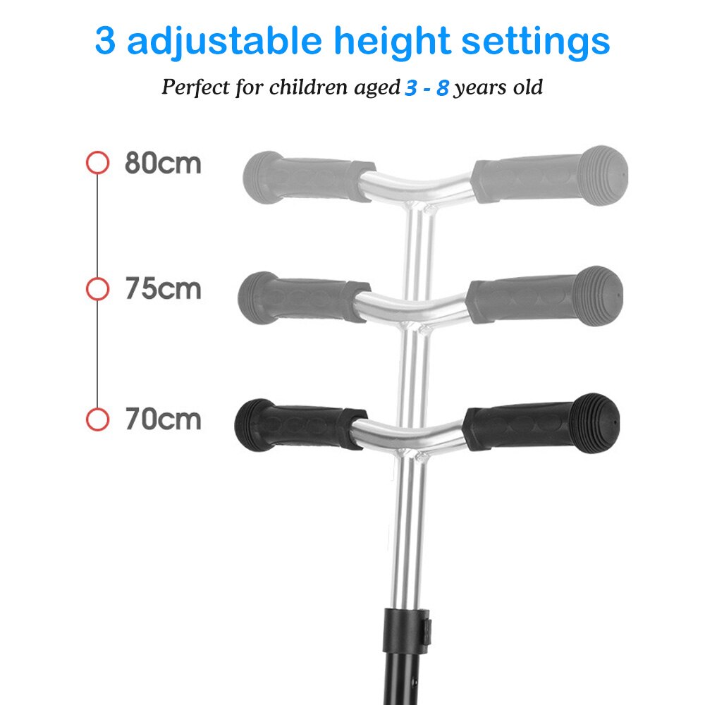 Scooter for Kids Big Wheels Scooter Folding Kick Scooter for Toddlers 3-8 Year with Adjustable Height Lightweight Scooter