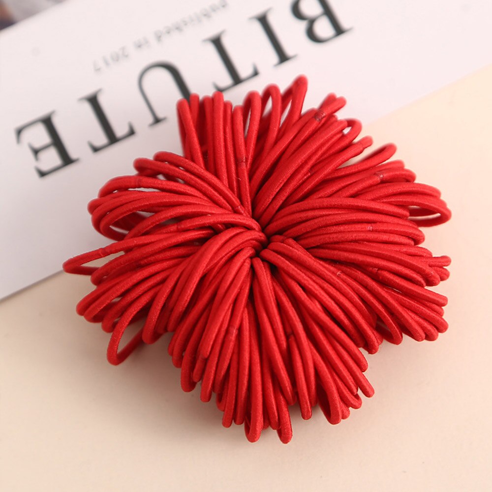 100Pcs/lot Colorful Child Kids Hair Holders Cute Rubber Hair Band Elastics Accessories Girl Women Charms Tie Gum Baby Headband: PS3398R