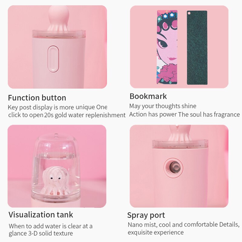 Draagbare Nano Mist Spuit Usb Charge Luchtbevochtiger 30Ml Moisturizer Beauty Water Bijvullen Mini Gezicht Spuiten Facial Steamer