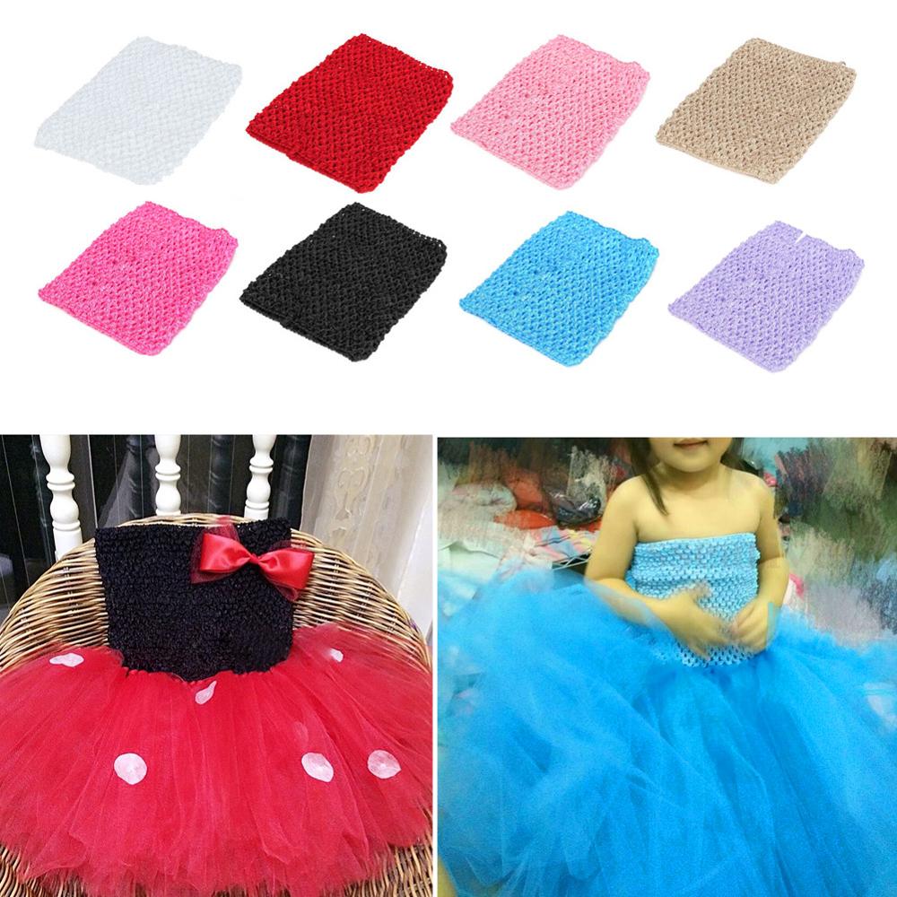 9"/Crochet Tube Top Elastic Waistband Headband Hair Band Girls Tutu Skirt