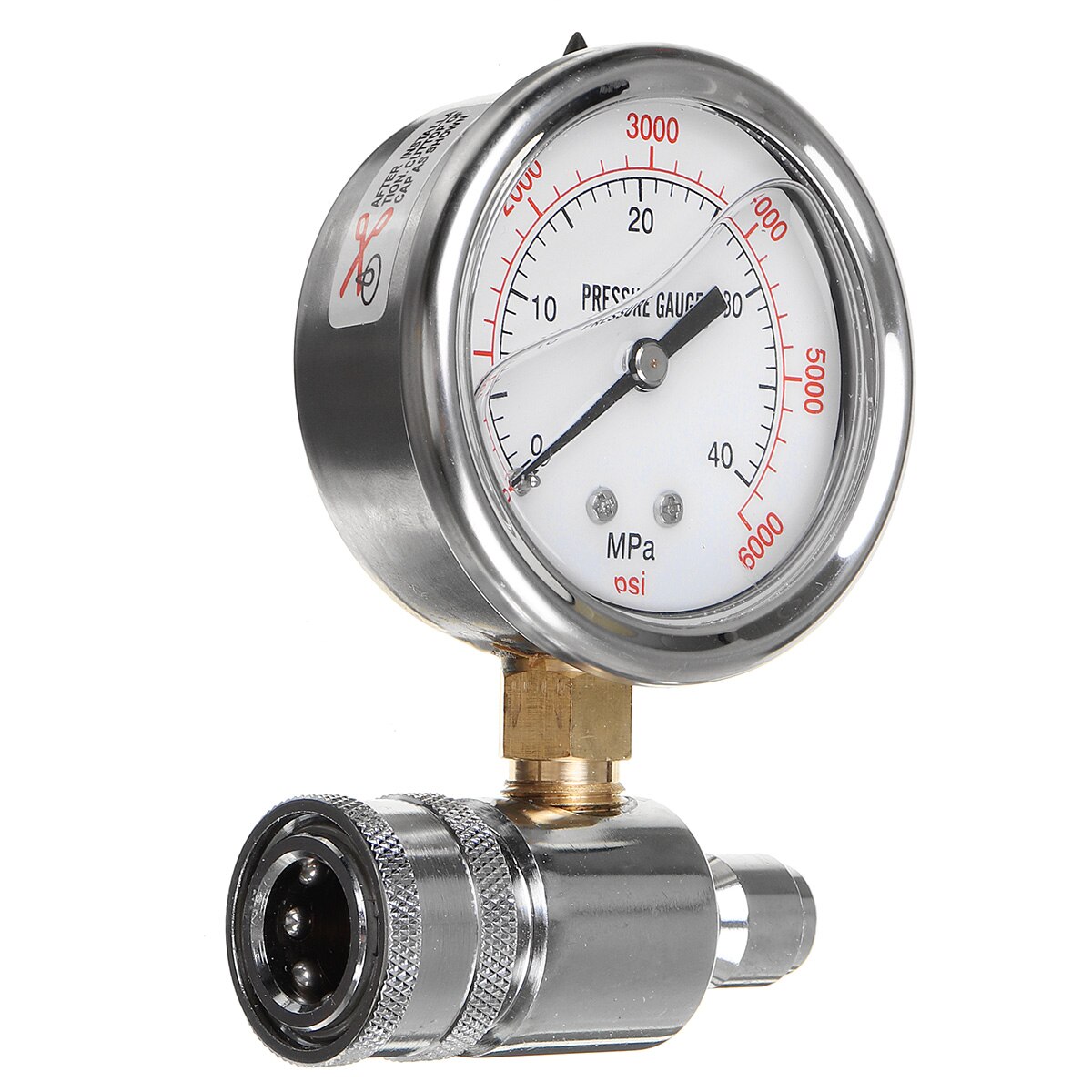 Axial Stainless Steel Indicator Hydraulic Pressure gauge Thread 40MPa 6000PSI Manometer Pressure Gauge Thread Diameter