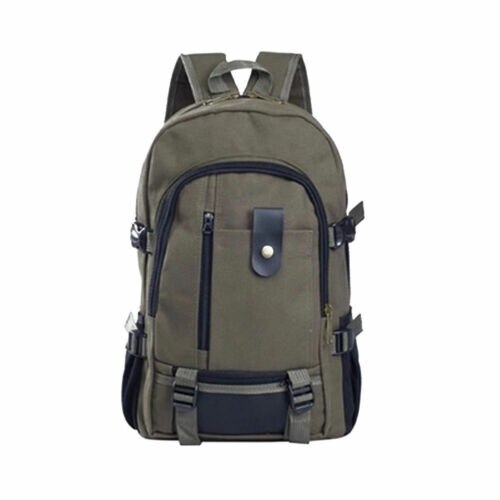 Bolso de viaje para hombre y mujer, mochila escolar Vintage de lona para acampar, deportes de trabajo, senderismo, Universidad: Verde militar