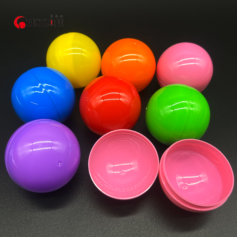 Capsules rondes en plastique PP, 100 pièces/lot, 50MM, environ 2 pouces, jouet, boule Surprise vide, peut ouvrir les enfants, pour distributeur automatique