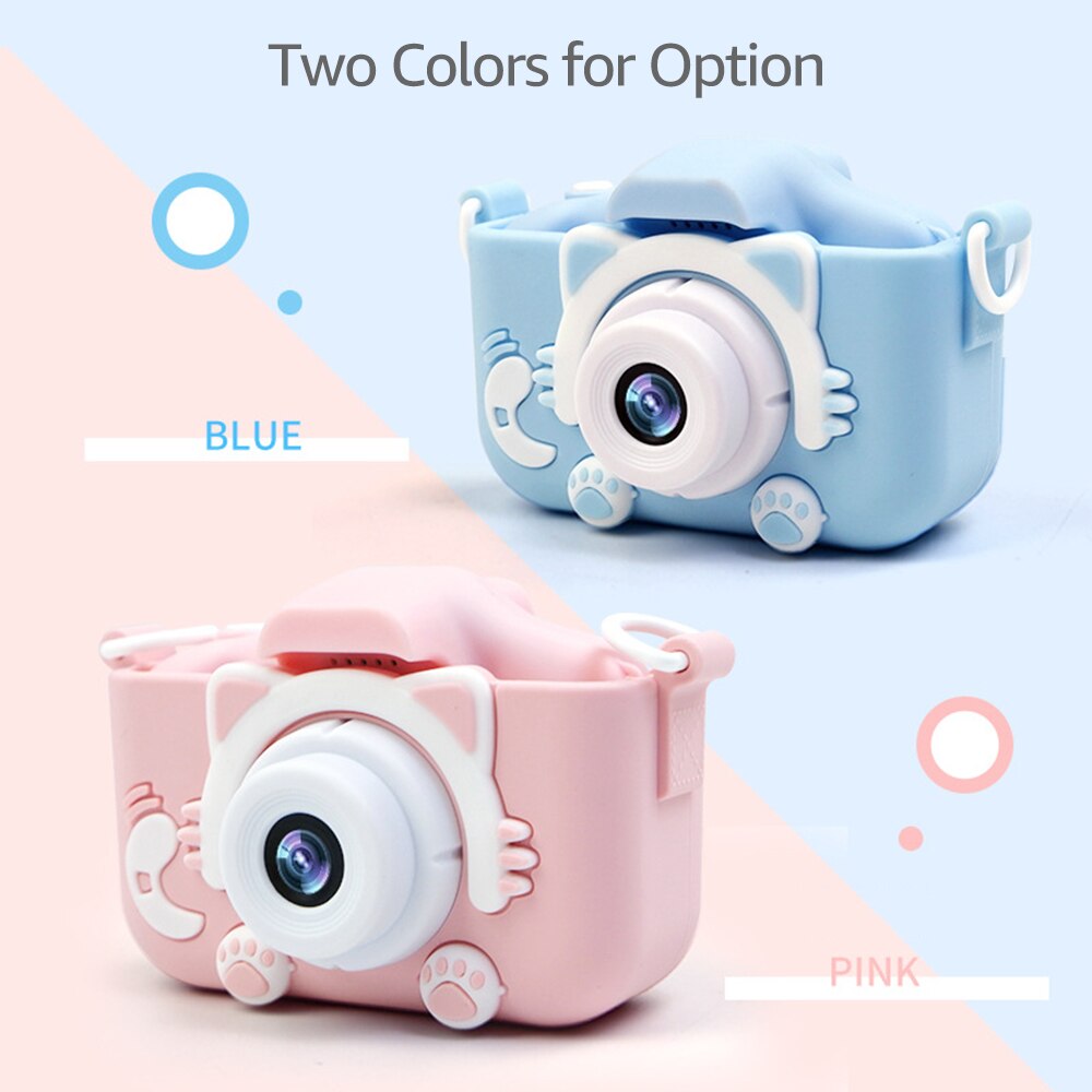 Mini Children Camera 20MP 1080P Small Cartoon Digital SLR Camera 2.0 Inch IPS Screen with Front & Rear Dual Cameras