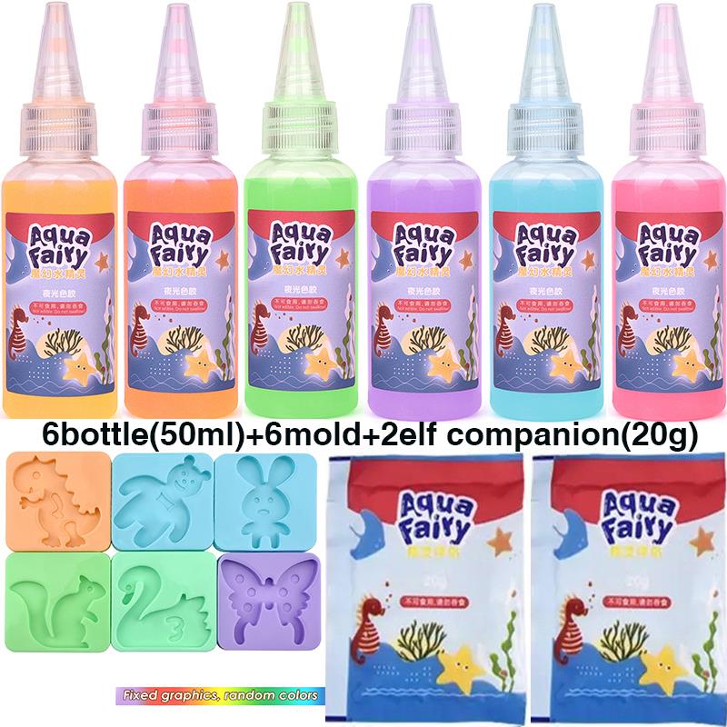 Leuchtende Fee, magische Wasserelfe, leuchtet im Dunkeln, ozeanische Form, Aqua-Fee-Gel-Sets, DIY-Handwerk, Materialien, für Kinder: Lavendel