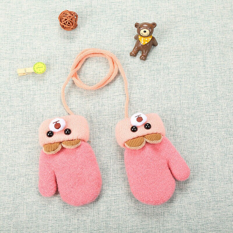 Baby Stuff Accessoires Winter Warm Peuters Baby Jongen Meisjes Kids Dikke Bont Cartoon Beer Handschoenen Wanten Voor 0- 3