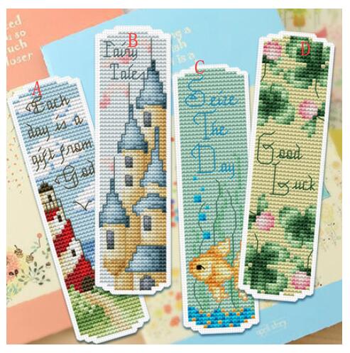 hh-MM Craft Stich Cross Stitch Bookmark Christmas Plastic Fabric Needlework Embroidery Crafts Counted Cross-Stitching Kit