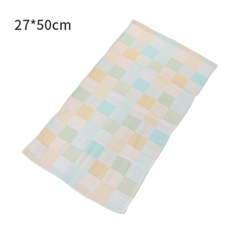 Husholdnings bomuldsgarn børne plaid lille firkantet håndklæde voksen blødt behageligt åndbart dobbeltsidet absorberende vaskehåndklæde: 27 x 50cm blå