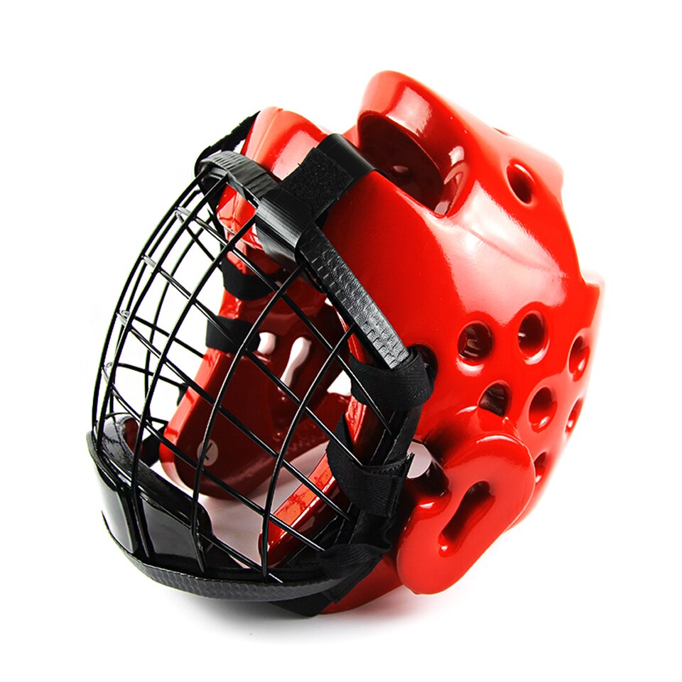 Casco de boxeo para niños y adultos, Protector de cabeza de Taekwondo, máscara de Metal, Sanda, Muay Thai, MMA, equipo de entrenamiento