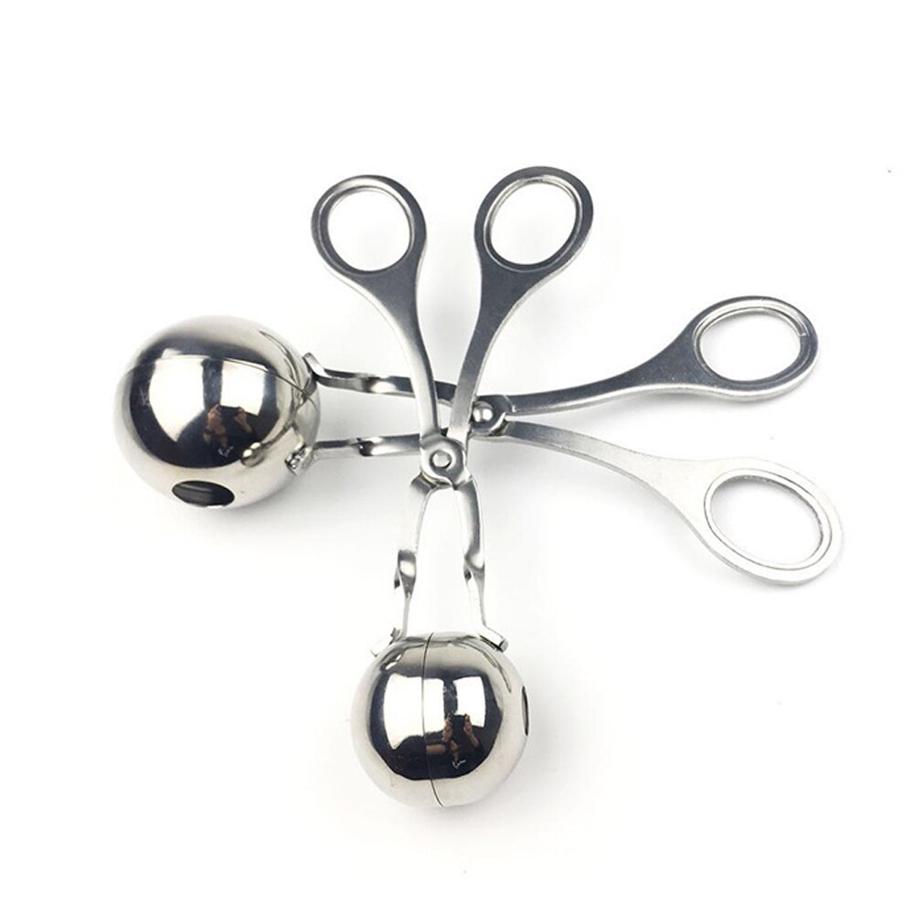 2 stks/set Rvs Gehaktbal Maker Vlees Baller Tang Vis Vlees Bal Maker Cake Pop Ijs Tang Cookie Deeg Scoop voor Keuken
