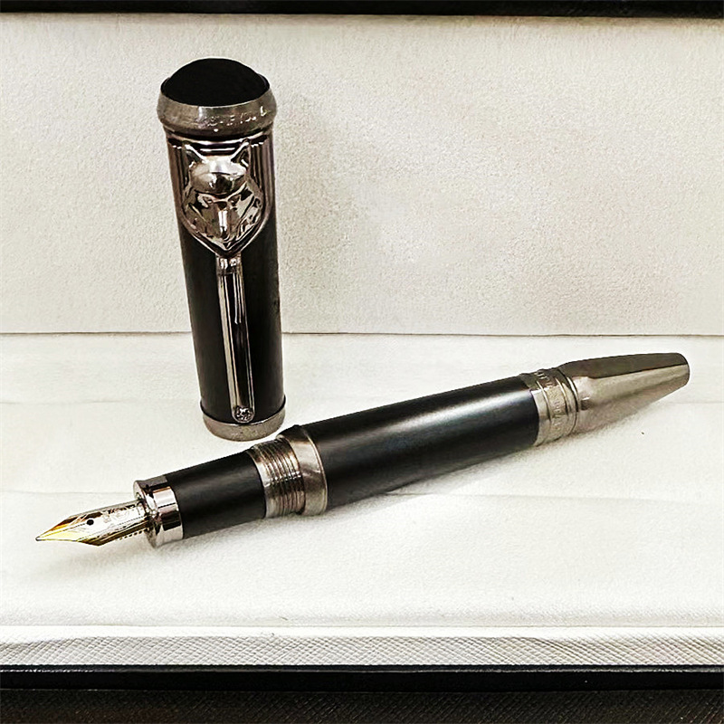 M grand écrivain Rudyard Kipling stylos à bille roulante fontaine encre luxe écriture papeterie avec tête de loup
