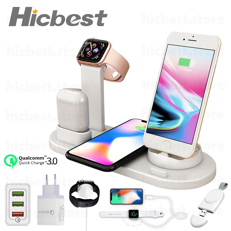 3 w 1 bezprzewodowa ładowarka indukcyjna stojak na iPhone X XS Max XR 8 Airpods Apple Watch 2 w 1 stacja dokująca stacja dokująca 3w1