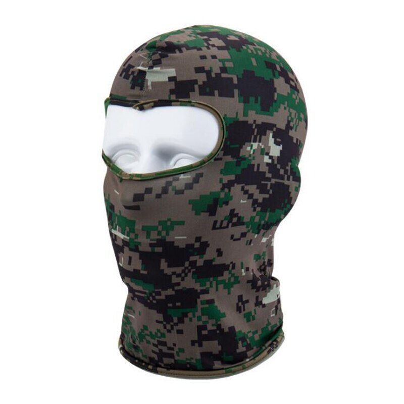 Outdoor Full Face Mask Lycra Balaclava Thin Motorcycle Cycling Ski CS Mask Digital Green Camo: Default Title