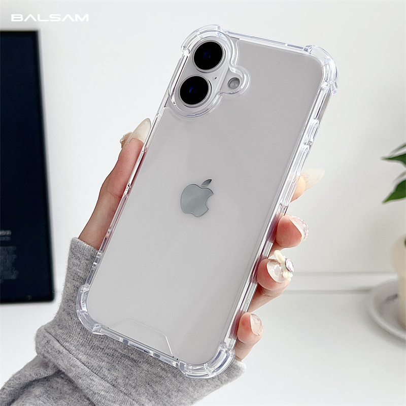Luxo transparente à prova de choque armadura caso para iphone 16 15 14 13 12 11 pro xs max xr 7 8 plus silicone pára-choques capa dura acrílica