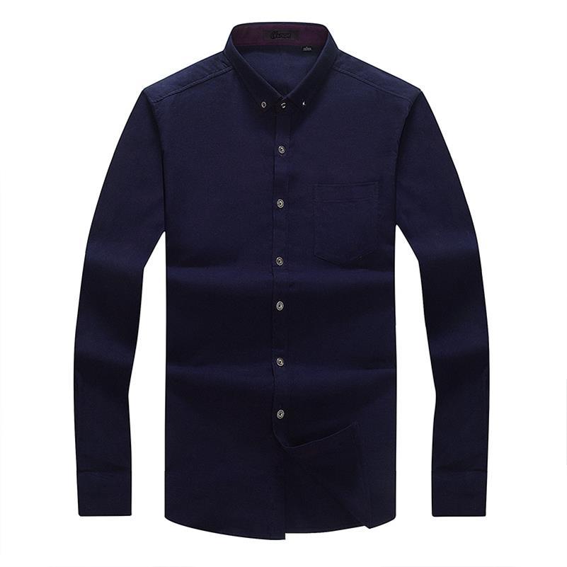 Plus size 8xl 7xl 6xl 5xl merkeklær slim fit menn langermet skjorte rutete bomull avslappet sosial løs hel