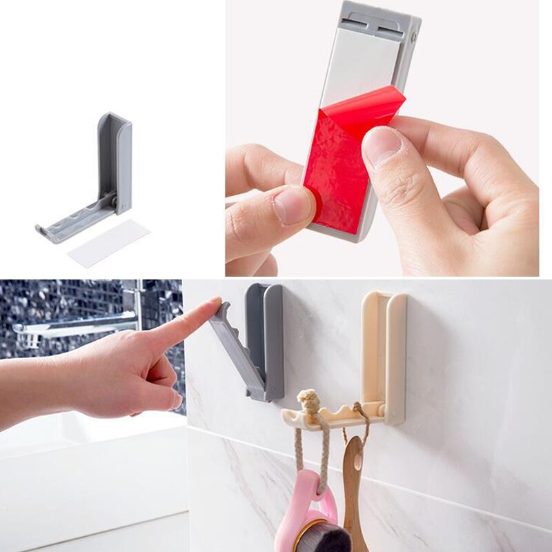 Estantería adhesiva resistente al agua fuerte soportes de pared para la cocina del hogar baño de la sala de estar soporte para llaves estantes de almacenamiento de pared