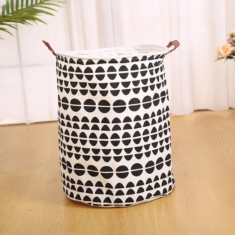 Foldable Cotton Linen Laundry Basket Bathroom Dirty Clothes Hamper Toy Storage Bag Home Organizer Foldable Fabric Hamper: Pink