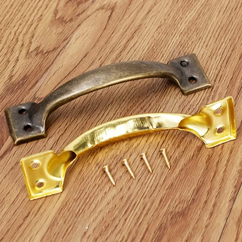 4/6 Inches Barn Door Handle Iron Pull Handles with Screw Balcony Sliding Door Pulls Heavy Duty Wooden Closet Cupboard Gate Knobs
