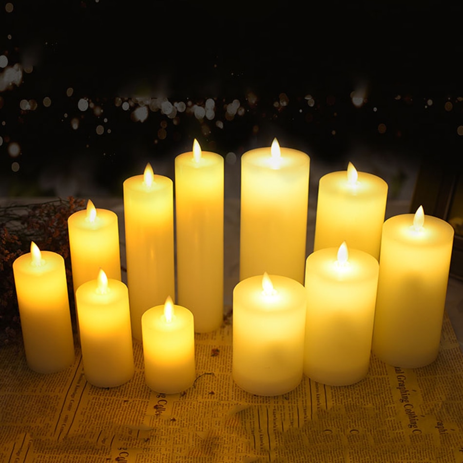 Elektronische led wachs kerze licht mit tanzen flamme, schöne flammenlose kerze für Halloween, Weihnachten partei dekoration