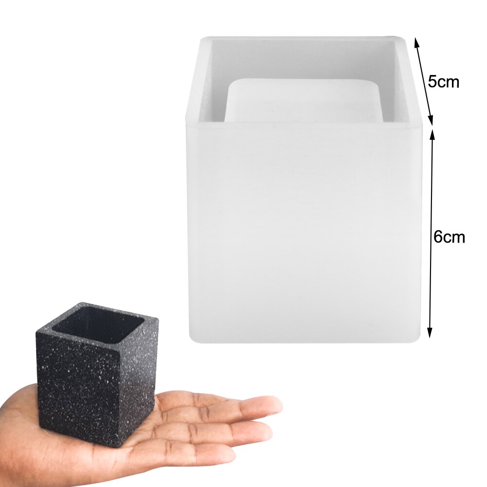 DIY Oval Tray Silicone Mold Coaster Tray Mold Storage Box Silicone Molds for Gypsum Concrete Coaster Crystal Epoxy Mould: Square Pen holder