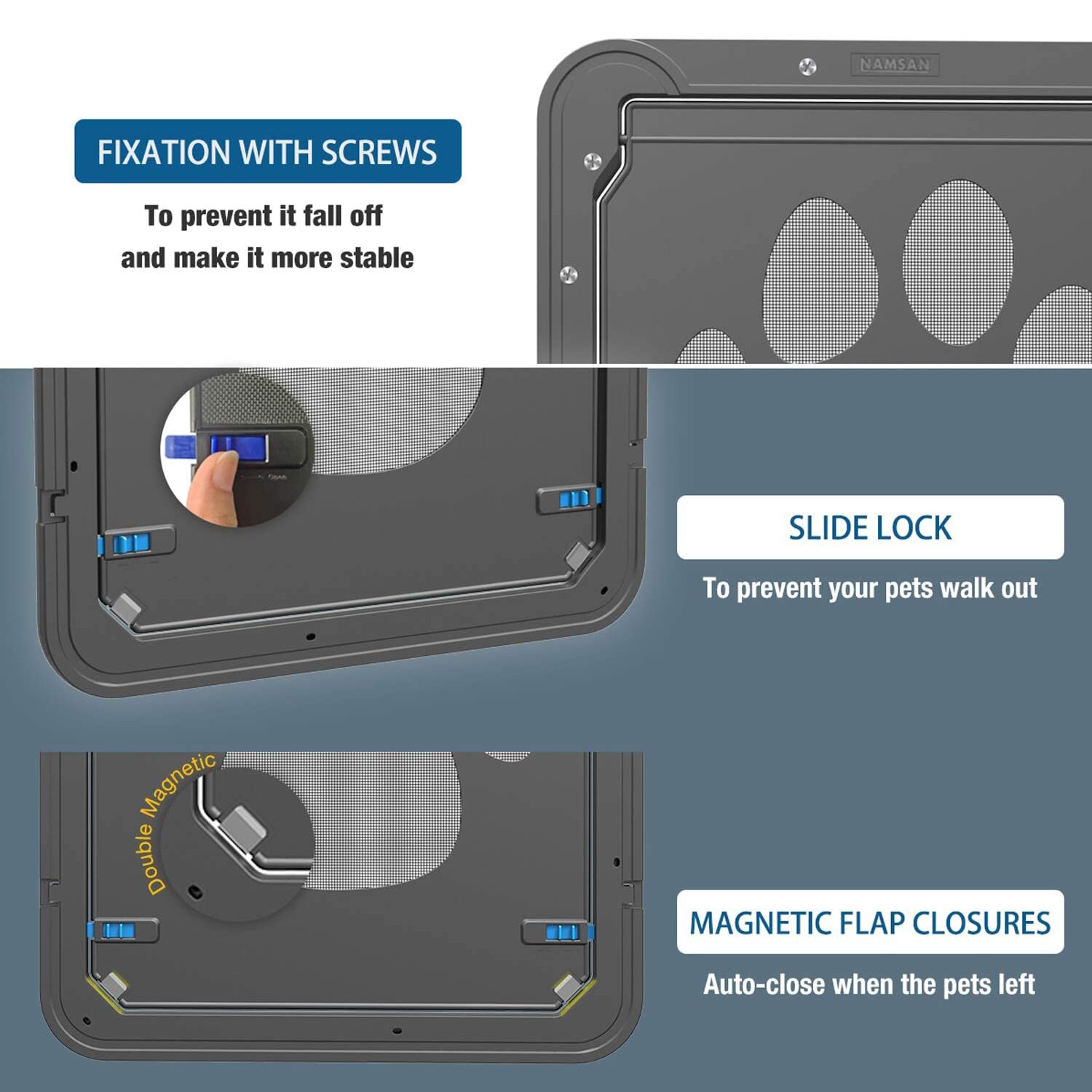 Pet Screen Deur 4 Way Afsluitbare Hond Kat Deur Beveiliging Flap Deur Abs Plastic Gate Deur Voor Kat Kleine Medium grote Hond Dierbenodigdheden