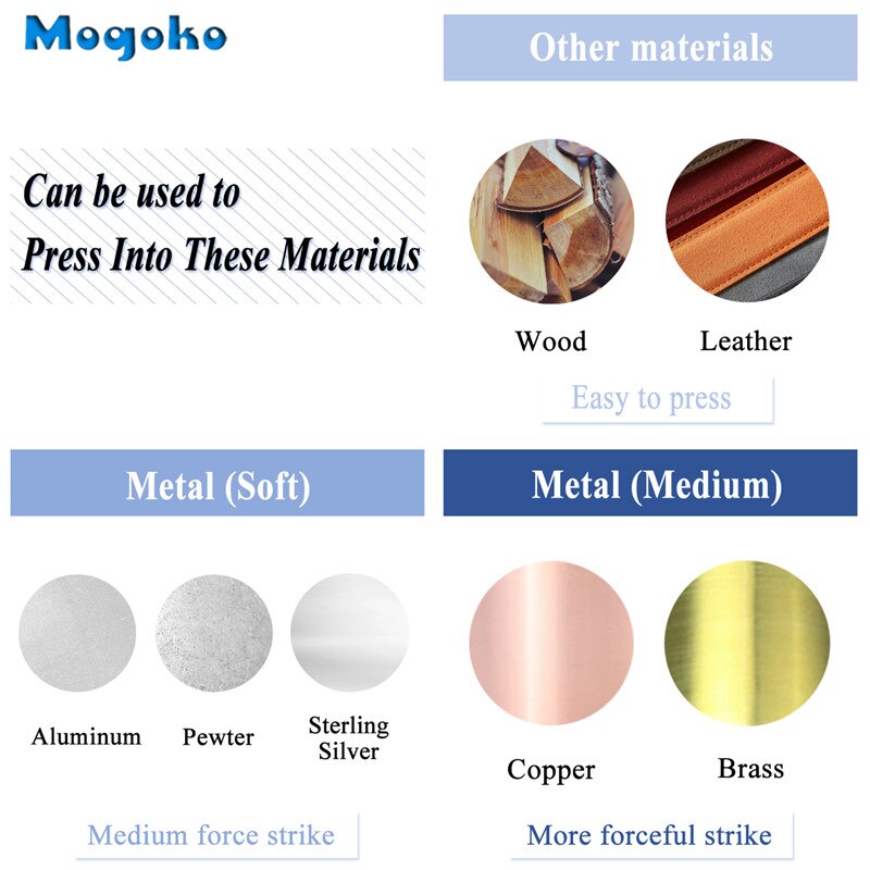 Mogoko 6mm Metal Stamp Punch Tool Aluminium Leather Unique Marking Symbol Punching Stamps Tools Craft for Stamping 12 Patterns