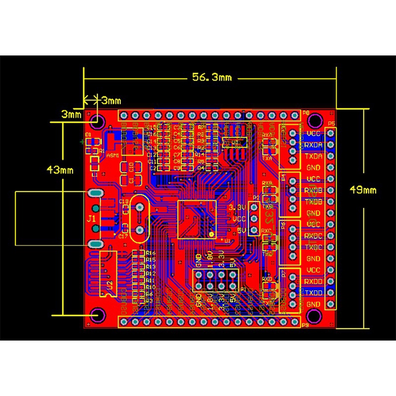 FT4232H USB to 4-Channel Serial Port USB to Multi-Channel Serial Port Expansion High-Speed Module